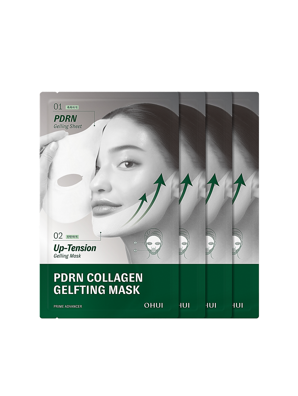 [오휘] 프라임 어드밴서 PDRN 콜라겐 겔프팅 마스크 4매 기획 Prime Advancer PDRN Collagen Gelfting Mask 4 Sheets