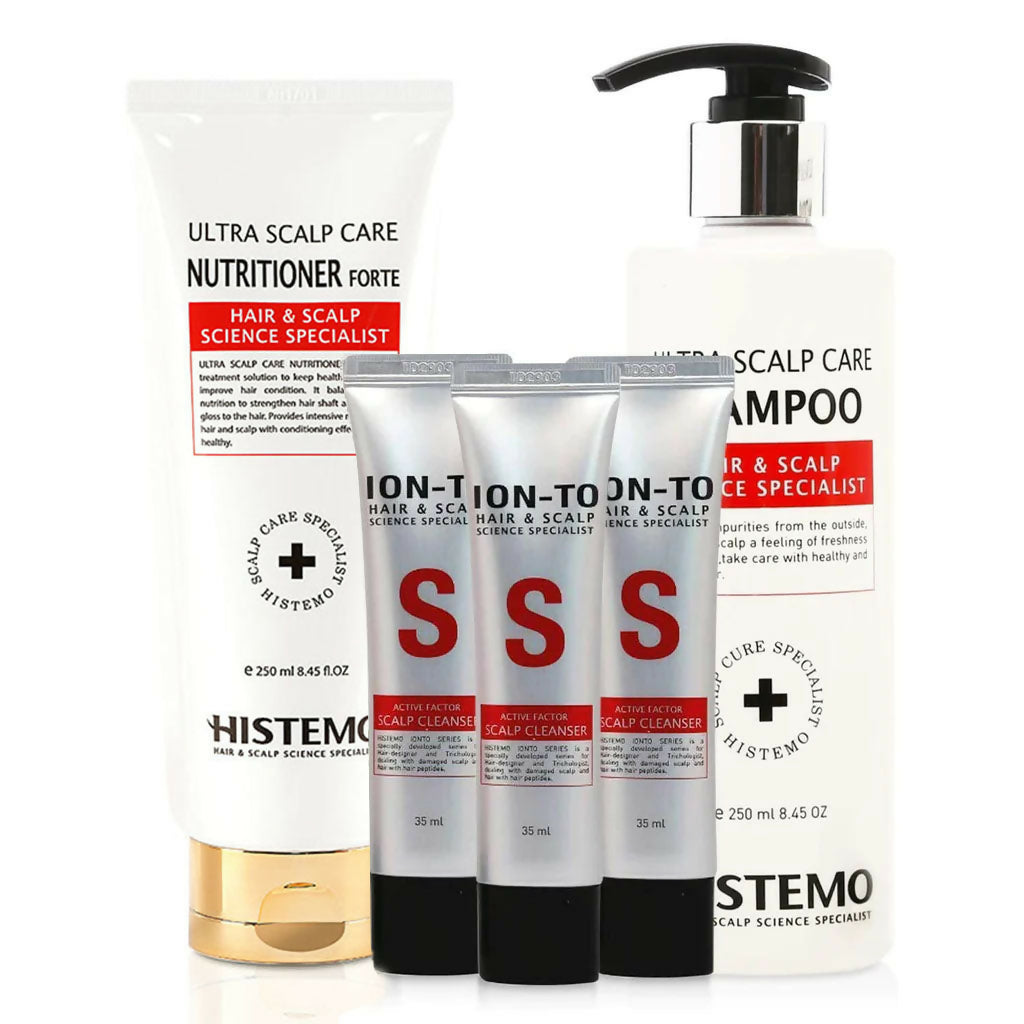[ Histemo ] Scalp Care & Hair Loss Prevention Kit w Scalp Detox Cleanser, Shampoo, Conditioner