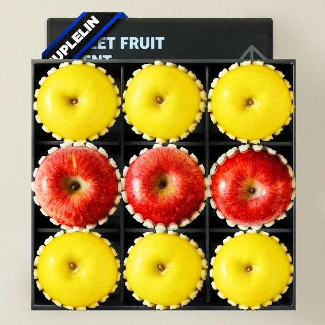 [OnKorea Gifts 한국 배송_과일선물세트]프리미엄 고당도 영주 시나노골드(6입)&부사사과(3입) 선물세트_총 9입(2.9kg이상)