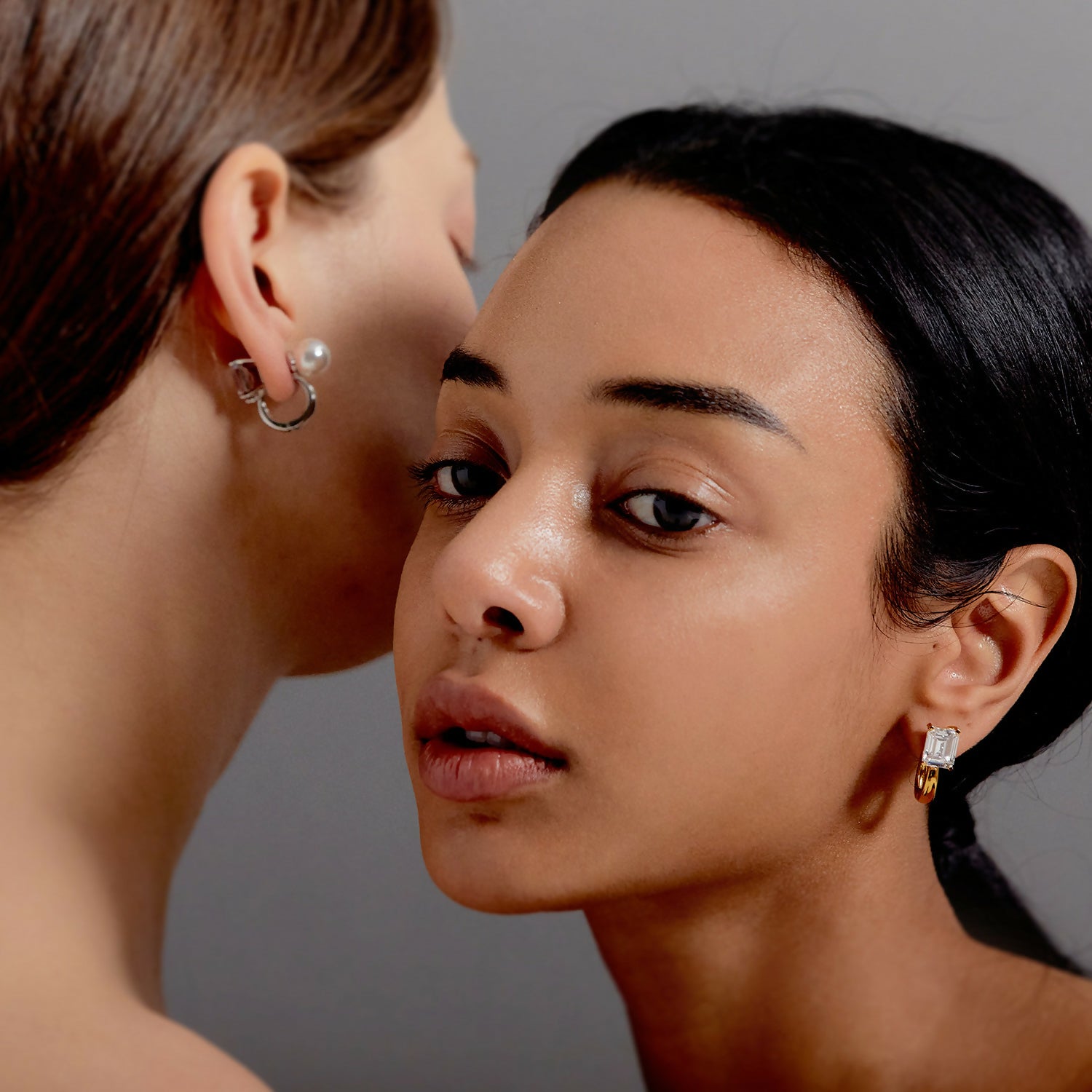 [MSGRN]펄 앤 에메랄드 컷 귀걸이