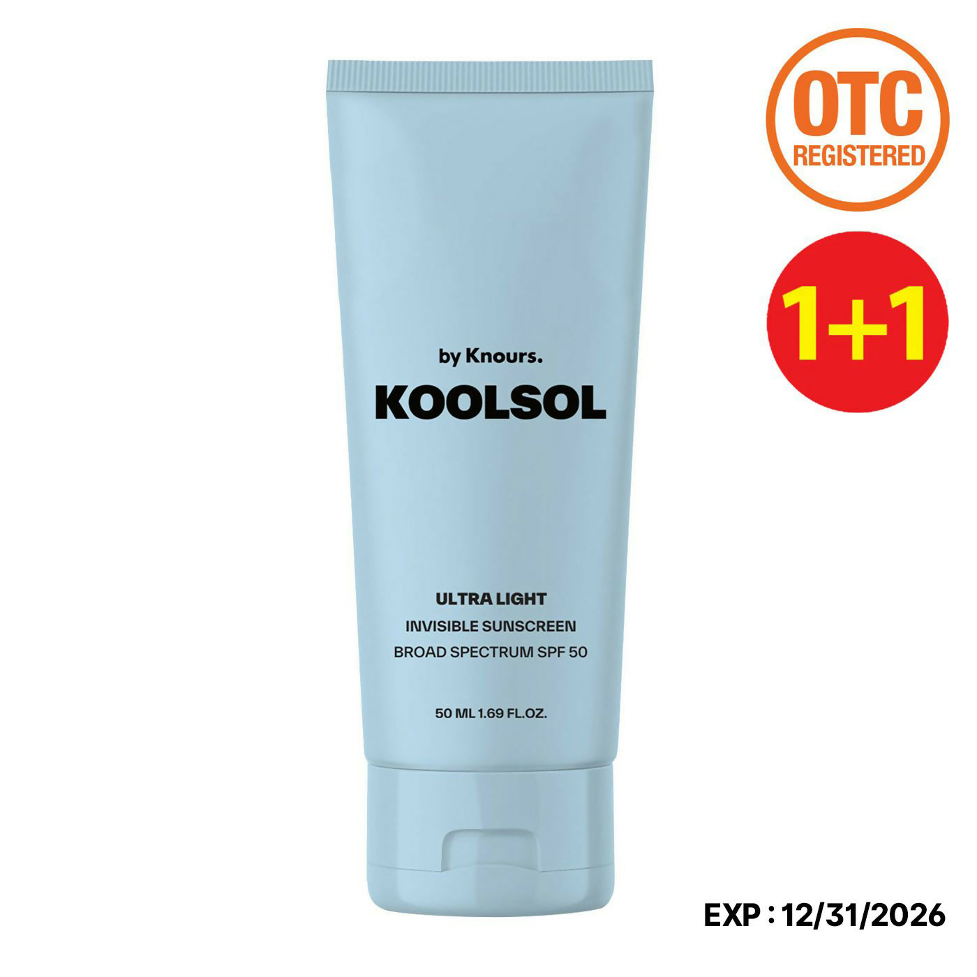 [Knours] 놀스 쿨솔 울트라 라이트 인비저블 선스크린 50ml (SPF 50) (1+1)