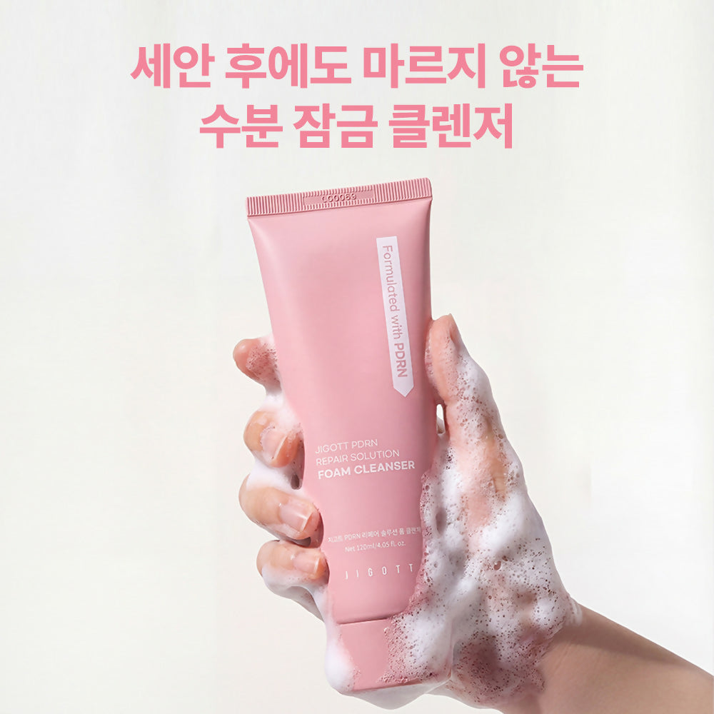 [Jigott] 지고트 PDRN 리페어 솔루션 폼 클렌저 120ml