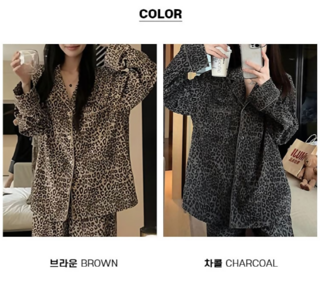 [청담캘리]레오파드잠옷 1+1세트