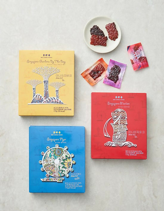 [OnKorea Gifts 한국 배송_육포 선물센트]비첸향 미니이지 육포 3종 세트_포크,칠리,비프 세트(170g*3개)