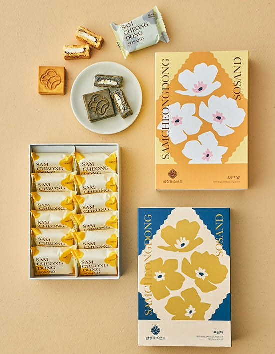 [OnKorea Gifts 한국 배송_달콤 간식 선물 세트]삼청동 소샌드 선물세트 2개 세트_유기농 밀가루로 만든 샌드쿠키