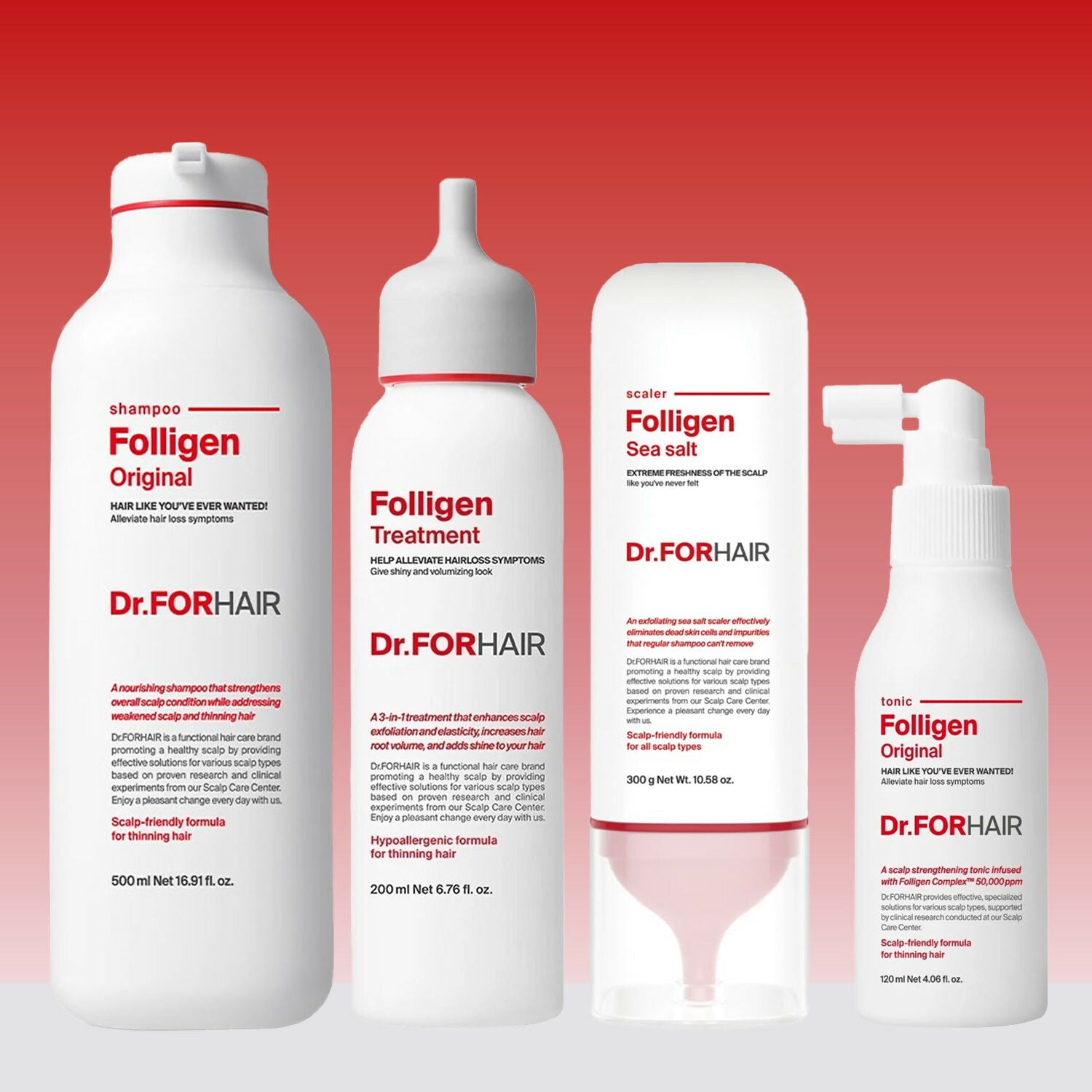 [Dr.FORHAIR] NO.1 두피강화 닥터포헤어 탈모증상완화 폴리젠 4종 세트 (샴푸 + 트리트먼트 + 스케일러 + 헤어토닉)