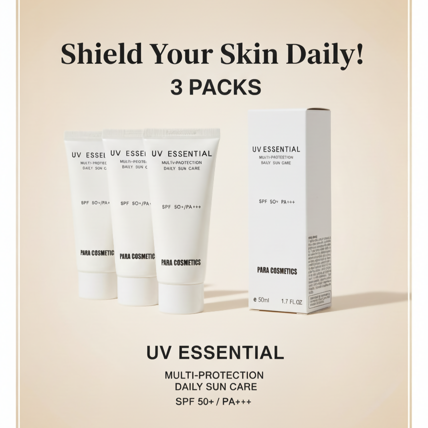 UV ESSENTIAL Multi-Protection Daily Sun Care-썬크림- (3 PACKS ) SPF 50+ PA+++ | Lightweight Broad Spectrum Sunscreen (50ml / 1.7 fl.oz.)