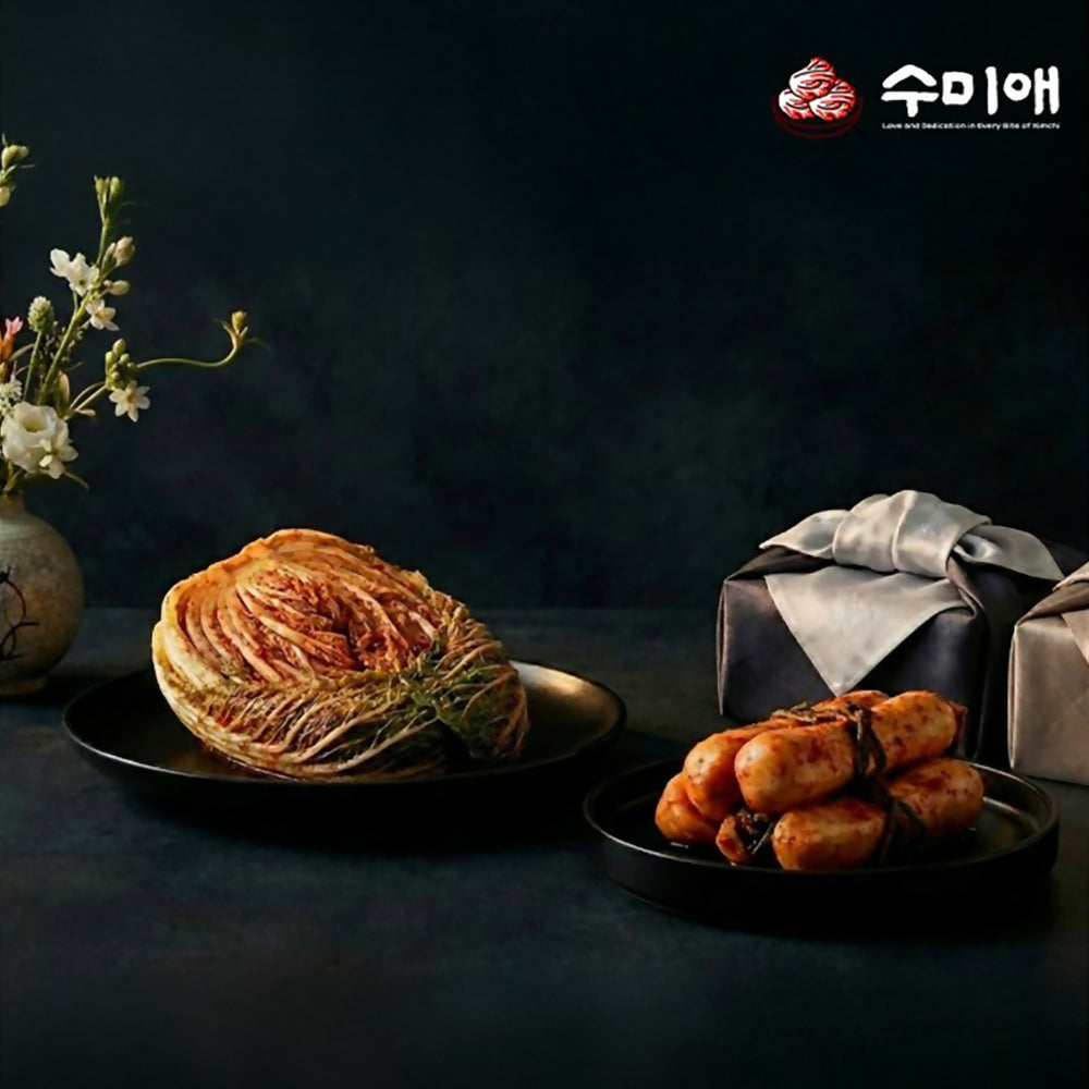 [수미애 고국배송] 프리미엄 배추김치 5kg + 총각김치 5kg 선물세트 순수 한국산 원재료 100%