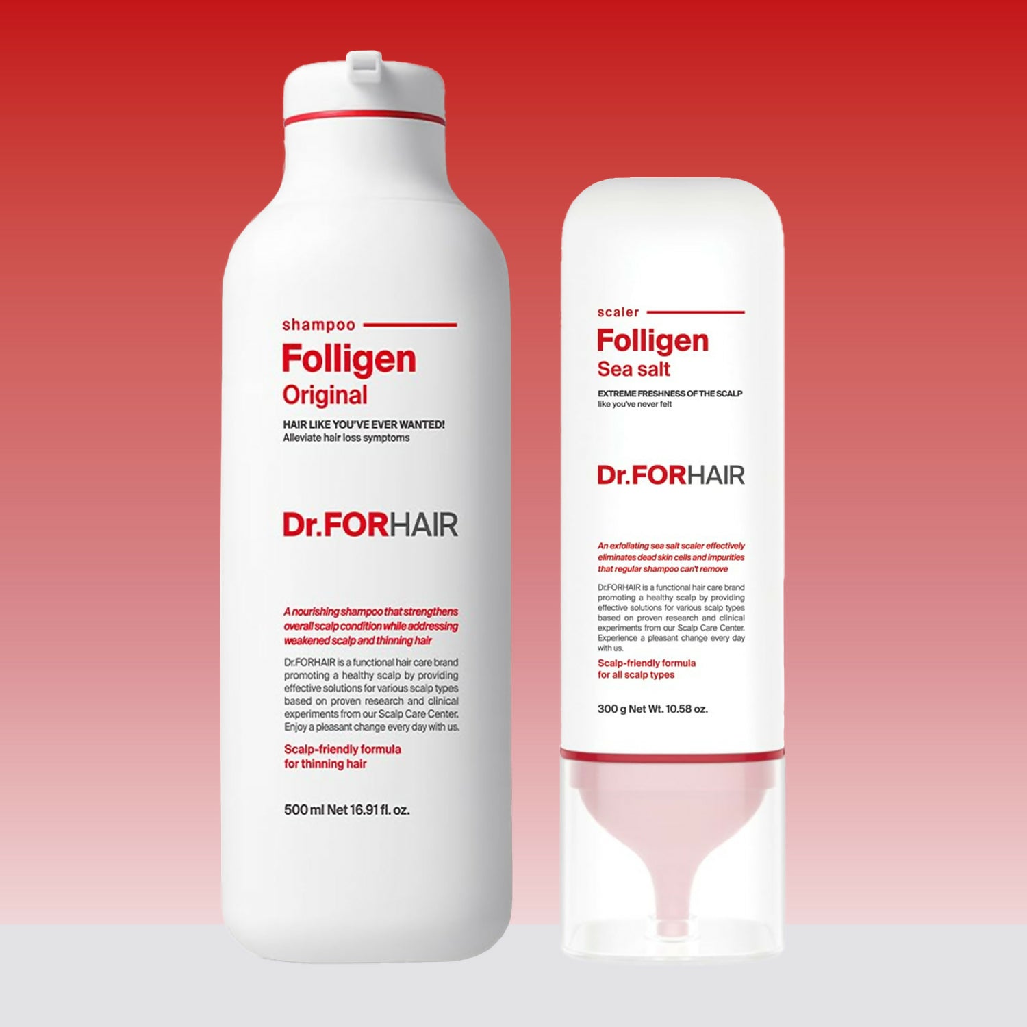 [Dr.FORHAIR] NO.1 두피강화 닥터포헤어 탈모증상완화 폴리젠 2종 세트 (샴푸 500ml + 씨솔트 스케일러 300g)