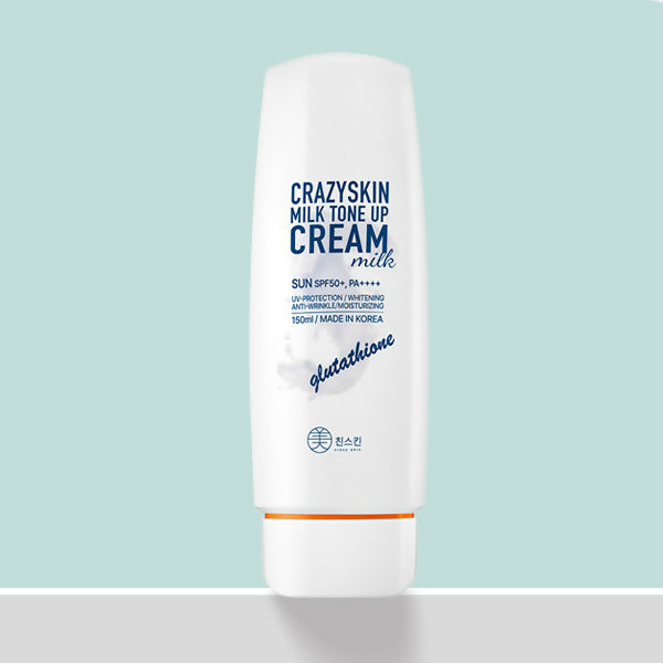[CRAZY SKIN]미친스킨 밀키 톤업, 스포츠 선크림 - SPF50+,PA++++미백 주름 3중기능성, 촉촉하고 발림굿, 얼굴, 바디용 150ml 대용량