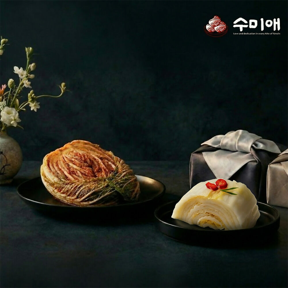 [수미애 고국배송] 프리미엄 배추김치 5kg + 백김치 5kg 선물세트 순수 한국산 원재료 100%