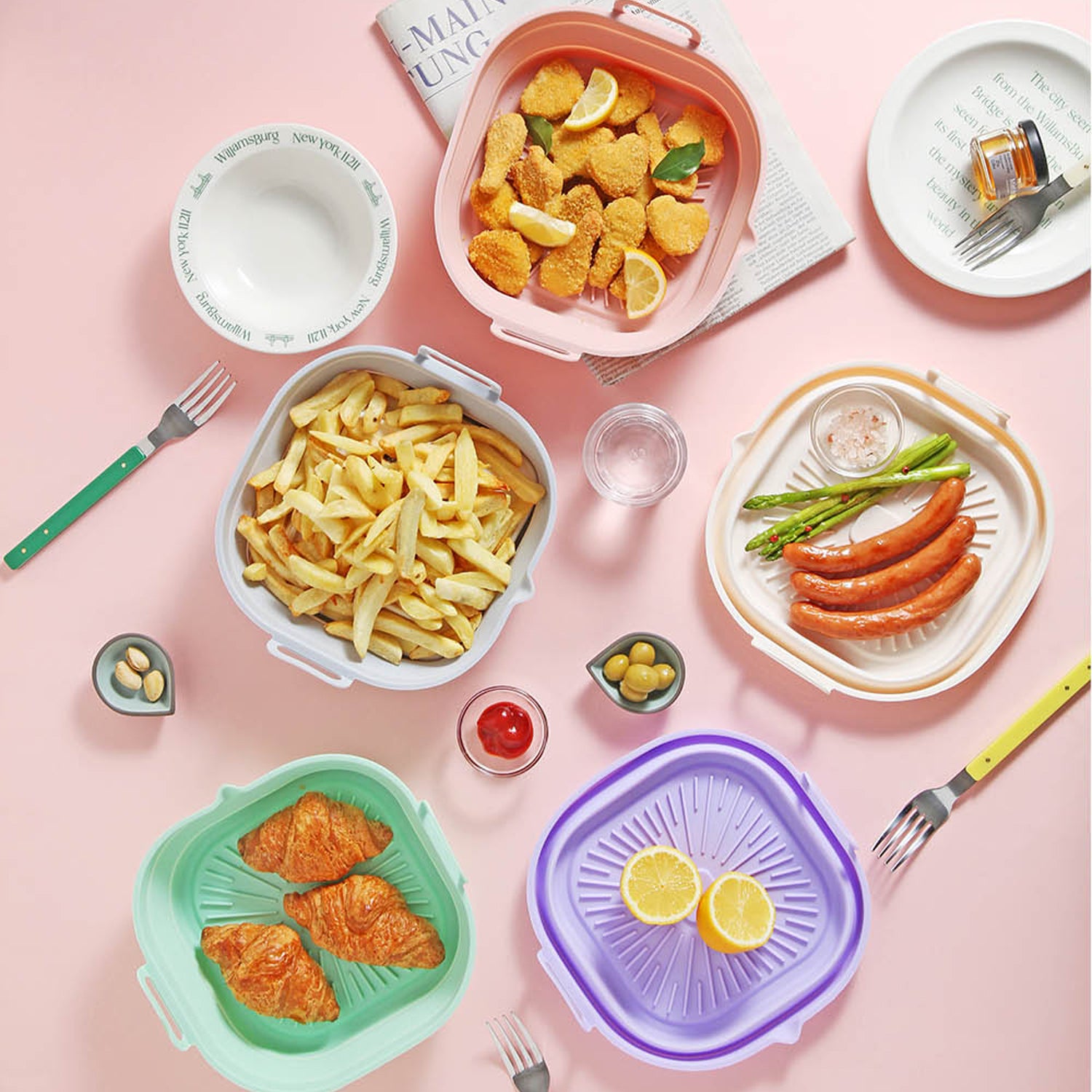 접이식 실리콘 에어프라이어 용기