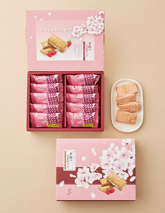 [OnKorea Gifts 한국 배송_달콤 간식 선물 세트]일본 디저트 산슈공 딸기크림 밀푀유 크래커 2개 세트(200g*2개)