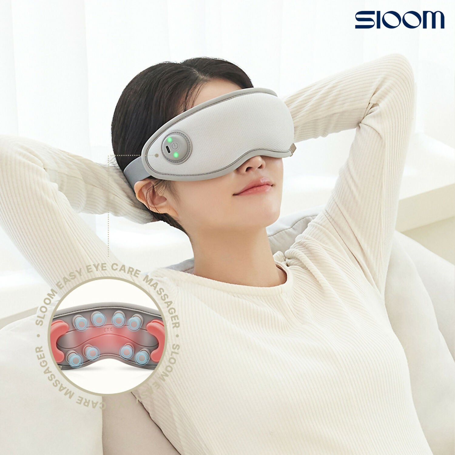 [슬룸] 눈편한케어 온열 진동 눈 마사지기 (리뉴얼 신상 버전) 10개의 지압볼 온찜질