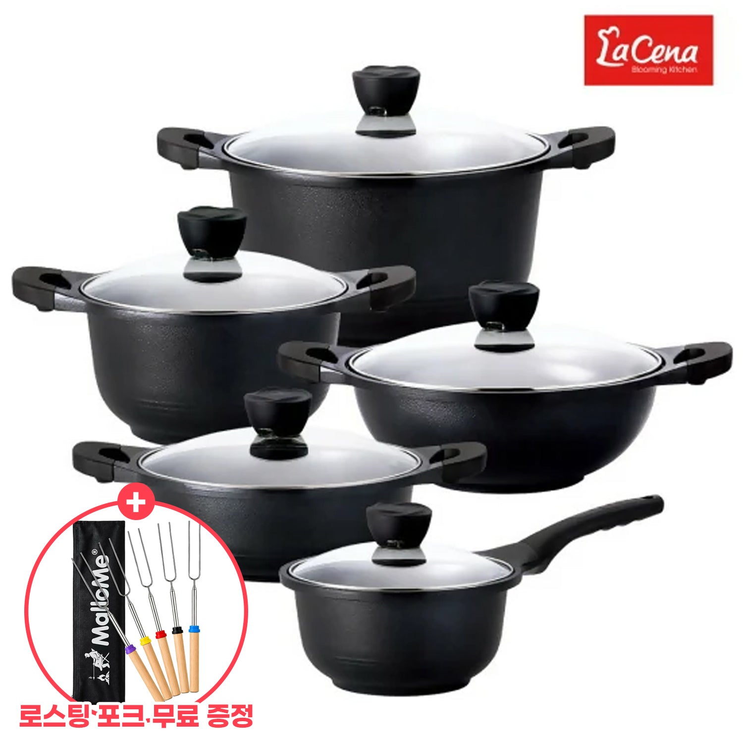 [라체나] 베니스 블랙펄 세라믹 냄비 7종 (18cm/20cm/22cm/24cm/26cm/28cm/36cm)미국내 최저가보장, 품질보장 - ODK Direct[주문당일출발]