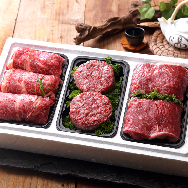 [名品]횡성한우 구이정육세트 1.8kg(등심 600g+불고기 600g+국거리 600g) [1등급이상]