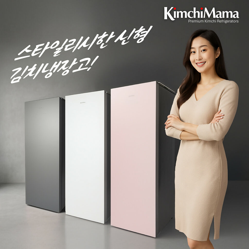 [김치마마] 슬림형 김치 냉장고, 유리 마감, 121L | Slim Kimchi Refrigerator, Glass Finish, 121L