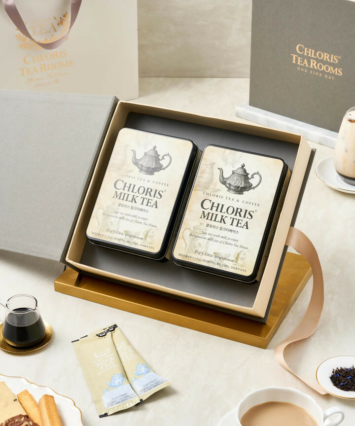 [OnKorea Gifts 한국 배송_현대백화점 선물세트]{클로리스} 밀크티 2종 선물세트_밀크티 세트 + 밀크티/티백세트