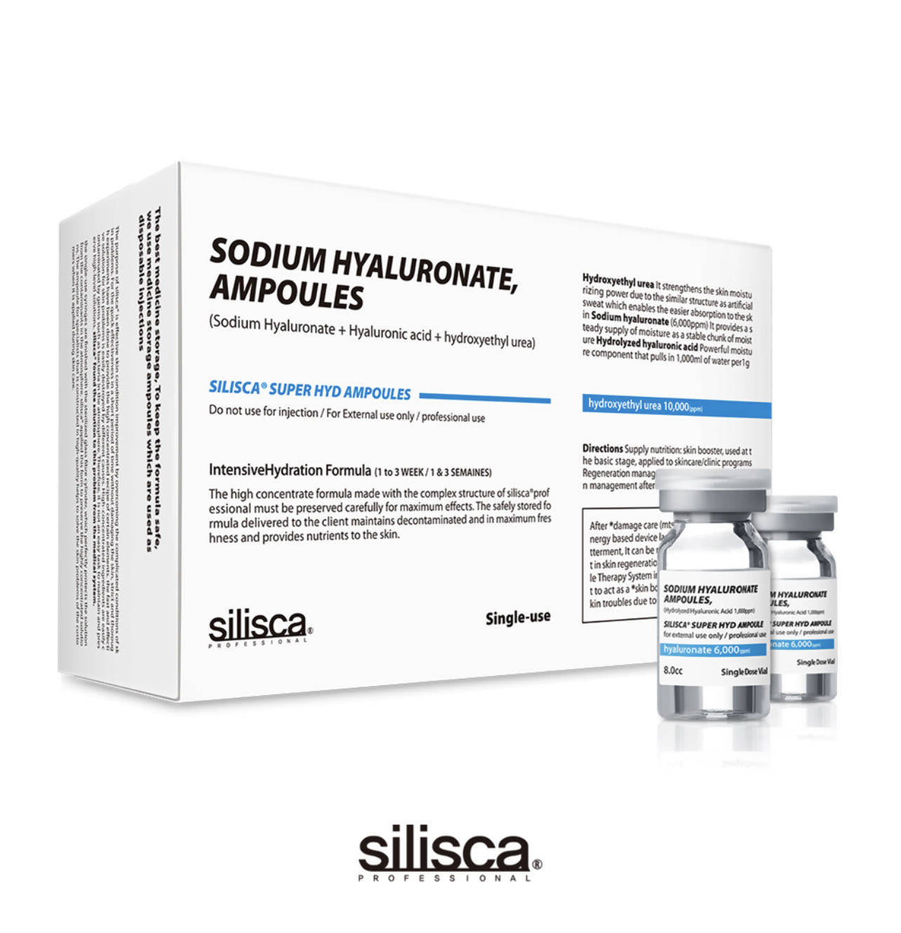 Silisca Sodium Hyaluronate Ampoules, 8cc x 15ea, Professional