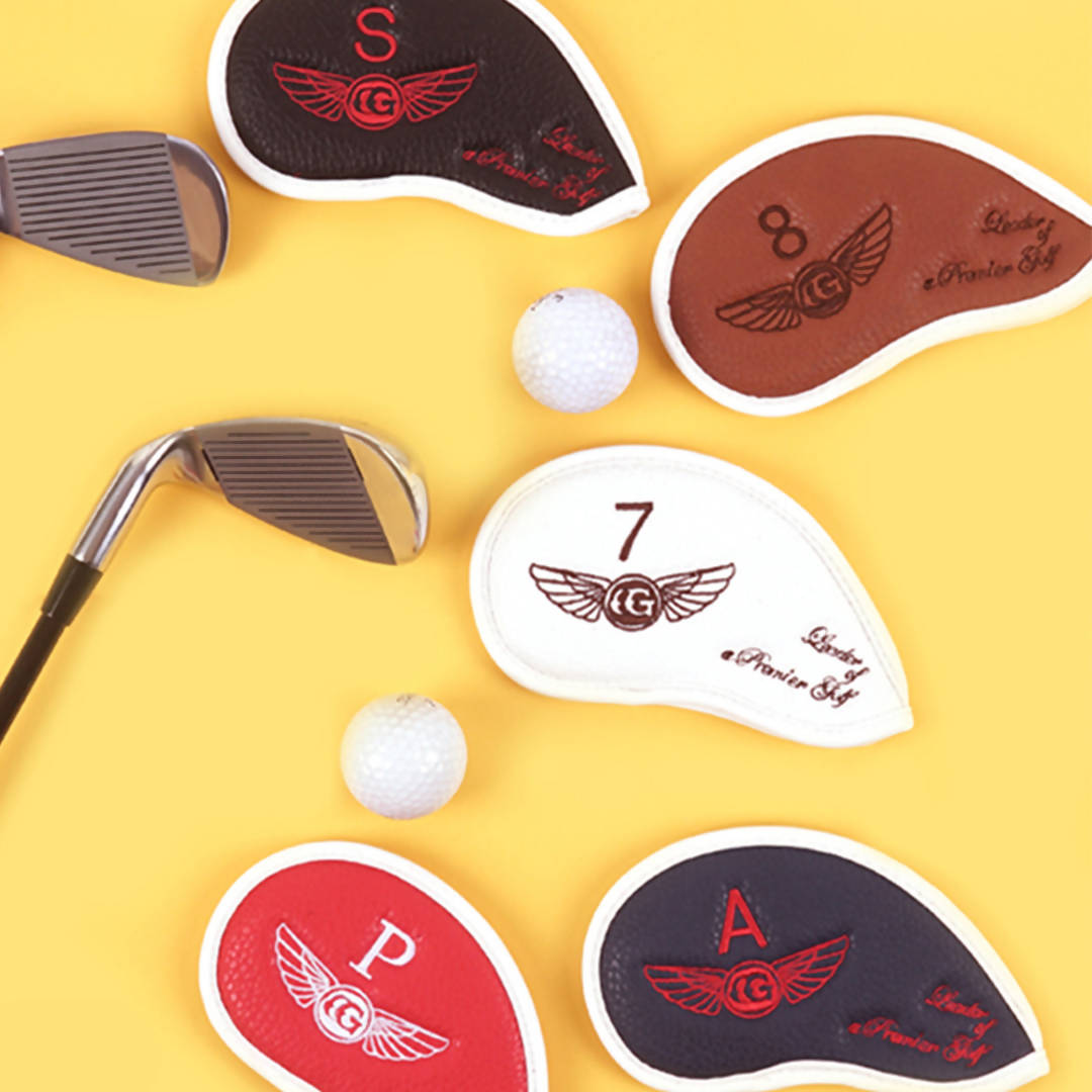[COLLY] Leather Golf Iron Headcover Set 02