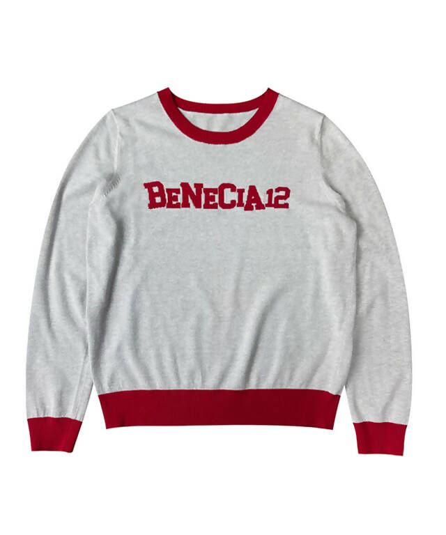 BENECIA 12 Logo Color Combination Knit - Gray
