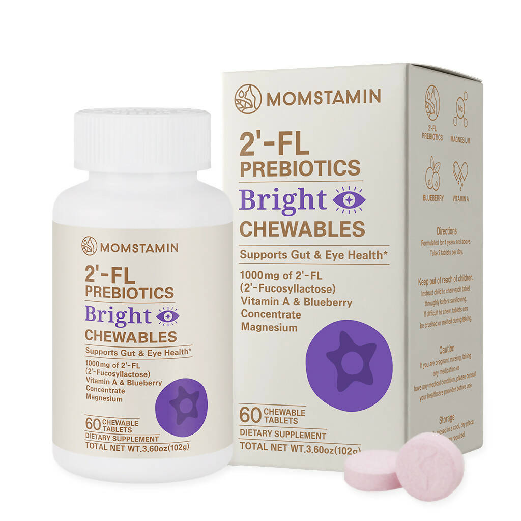 맘스타민 2'-FL 프리바이오틱스 브라이트 츄어블 유산균 1개월 눈건강 장건강