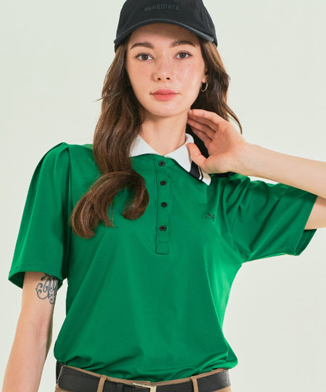 BENECIA 12 Knit Functional Pique T-Shirt - Green
