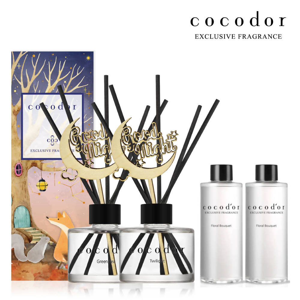 [COCODOR] 2 Good Night Diffusers (120ml each) + 2 Diffuser Refills (200ml each) w/ Random Fragrances
