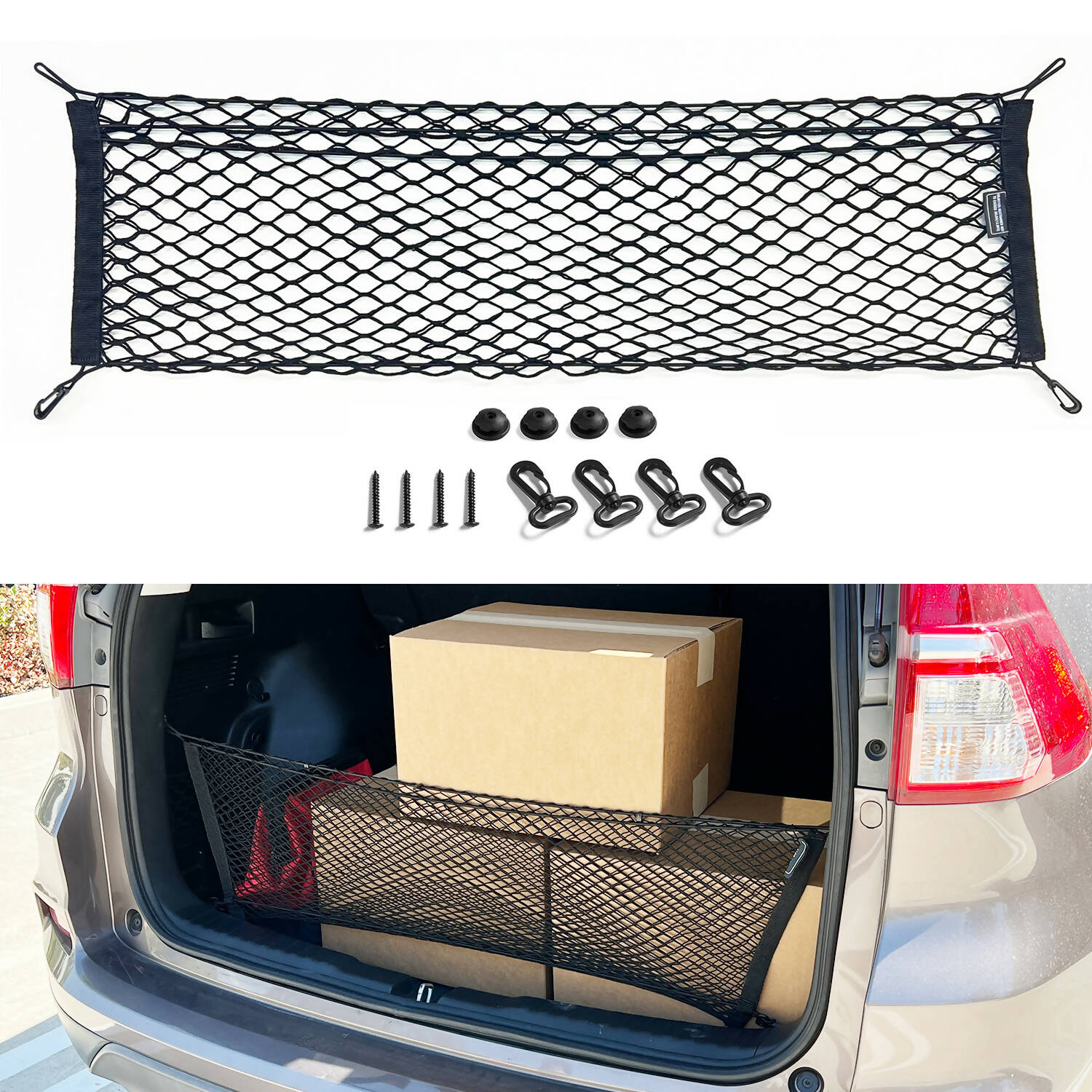 |AUTOWEAR| Universal Cargo Net for Sedan or SUV [MADE IN USA]