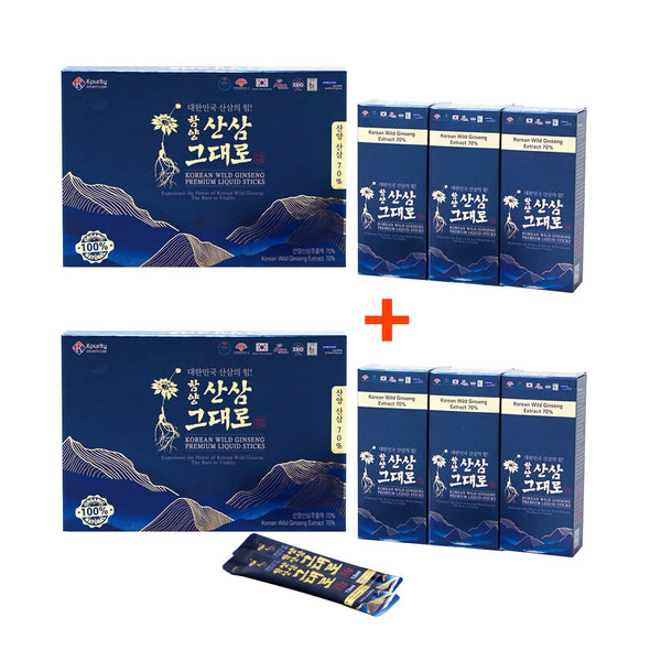 1+1] Korean Wild Ginseng 70% Premium Liquid Sticks ( 12g x 30pouches) -  ODKSHOP