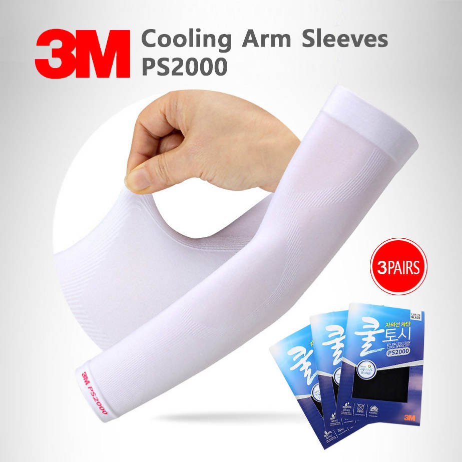3M Cooling Arm Sleeves 3 pairs UV Protection Outdoor Work & Sports (3 pairs)