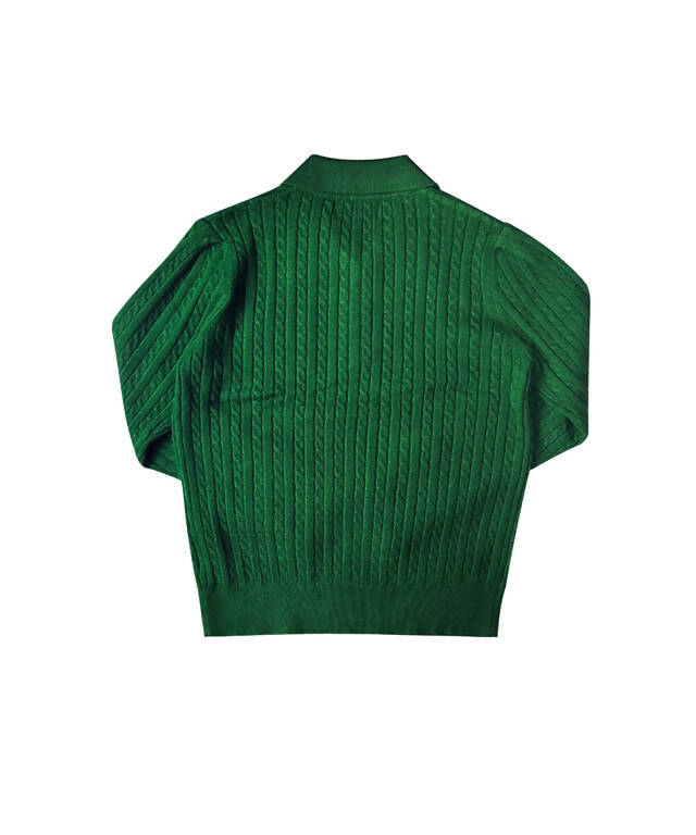 BENECIA 12 Puff Collar Knit - Green
