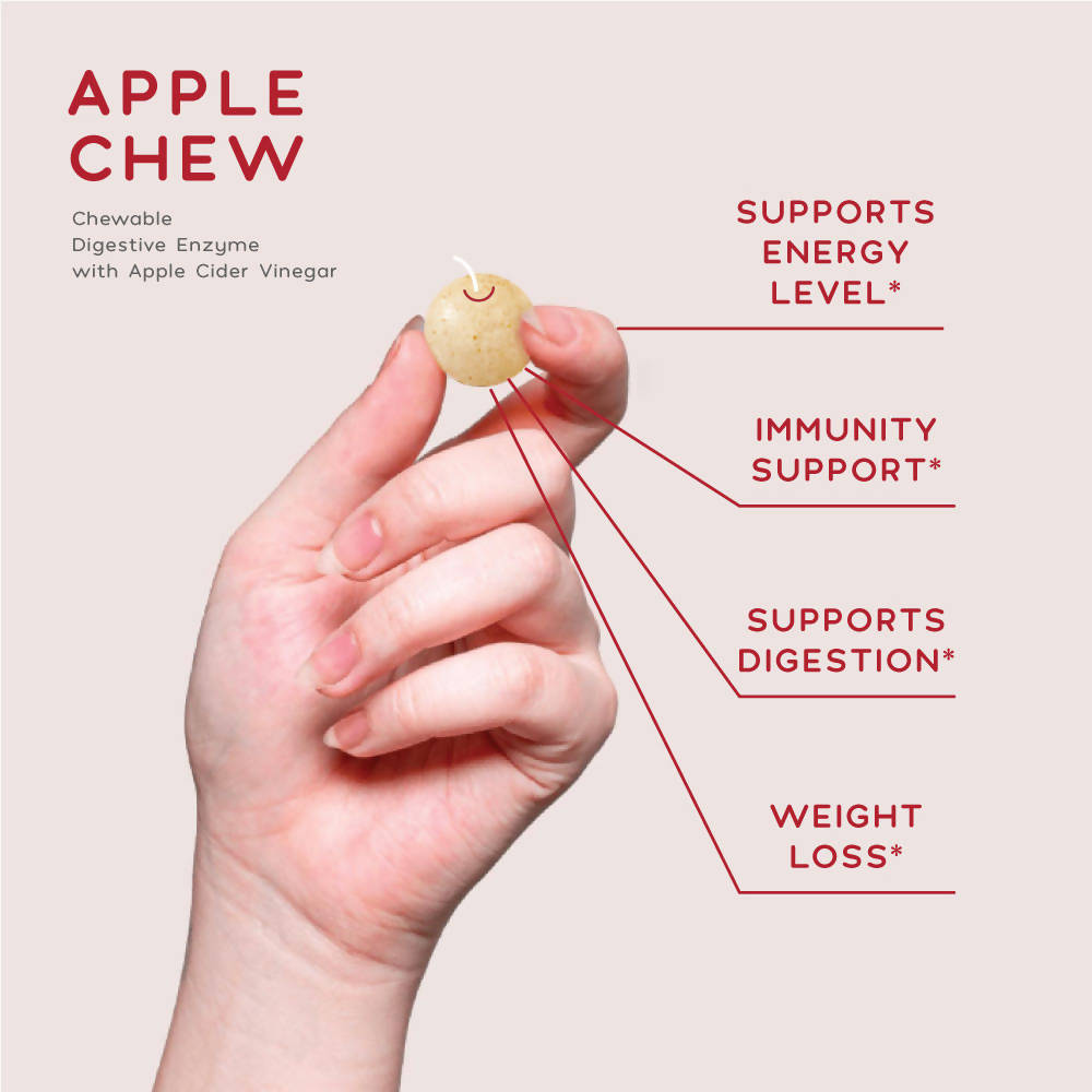 [HI-BYE STORE™] [3+Free Gift] ] 3 Apple Chew, Chewable Apple Cider Vinegar + 1 Free Gift Celery Magic Juice, 14-Day Cleanse for Weight-loss Challenge