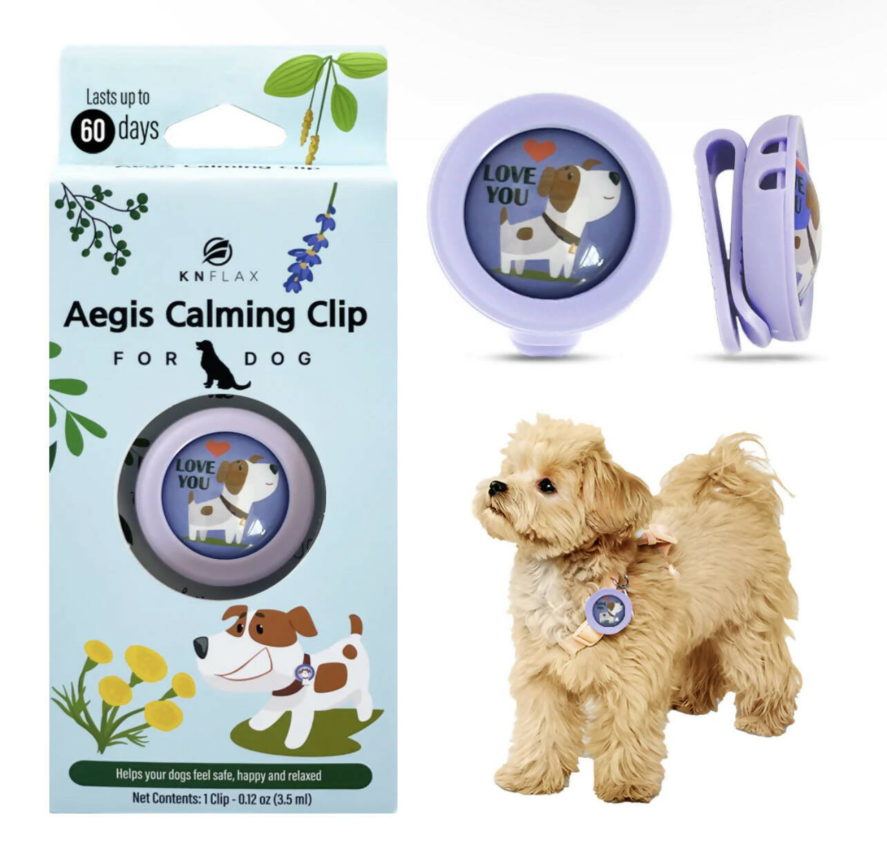 AEGIS CALMING CLIP FOR DOG | 100% NATURAL OIL HELPS YOUR DOGS FEEL SAFE AND HAPPY