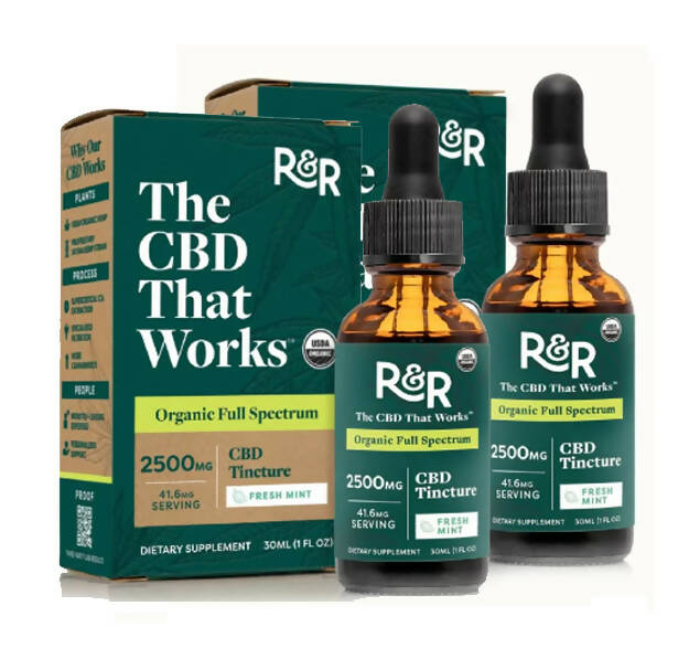 2 Boxes of R&R Medicinal 2500MG Fresh Peppermint CBD Tincture