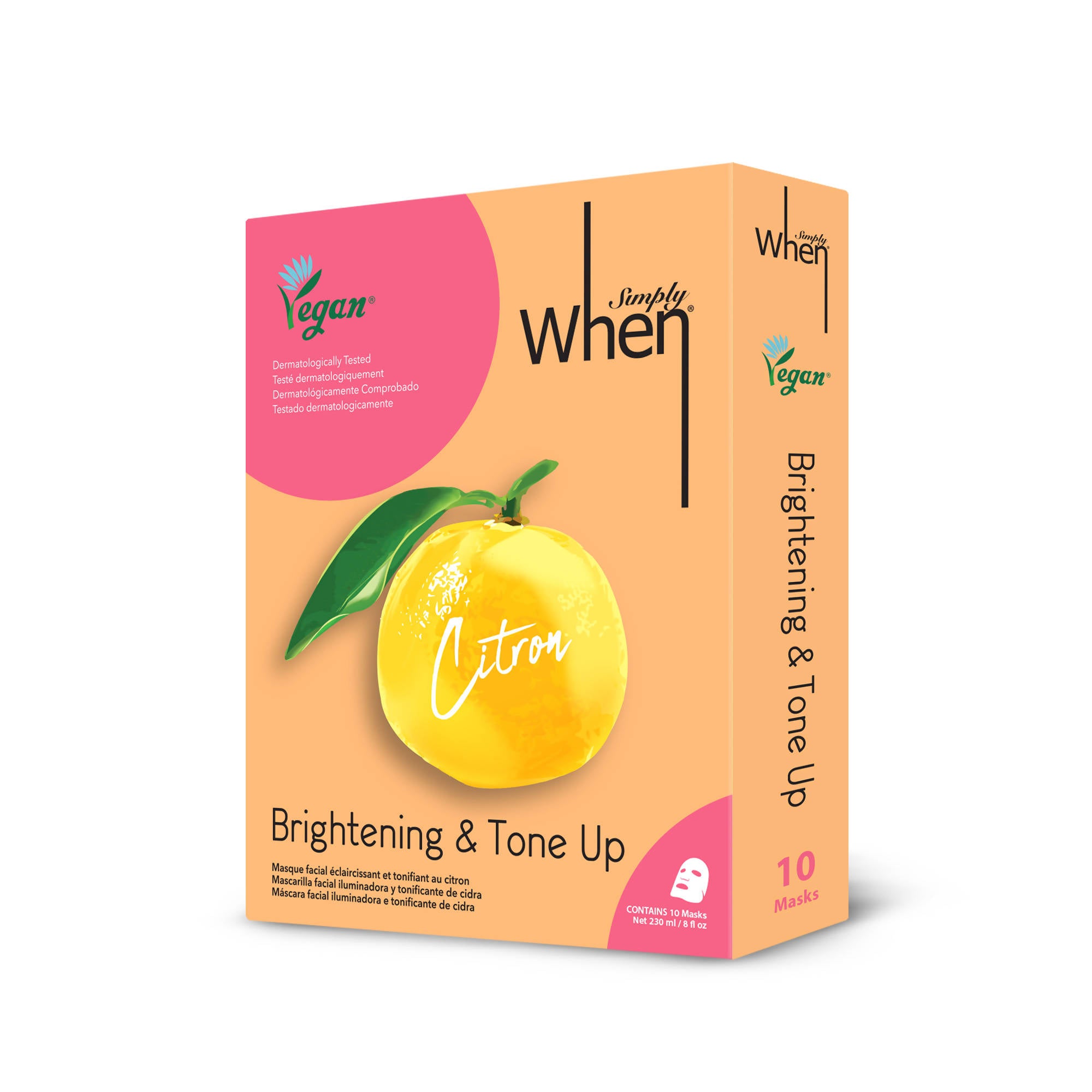 [Simply When Vegan] Citron Brightening & Tone Up Mask (10 pack)