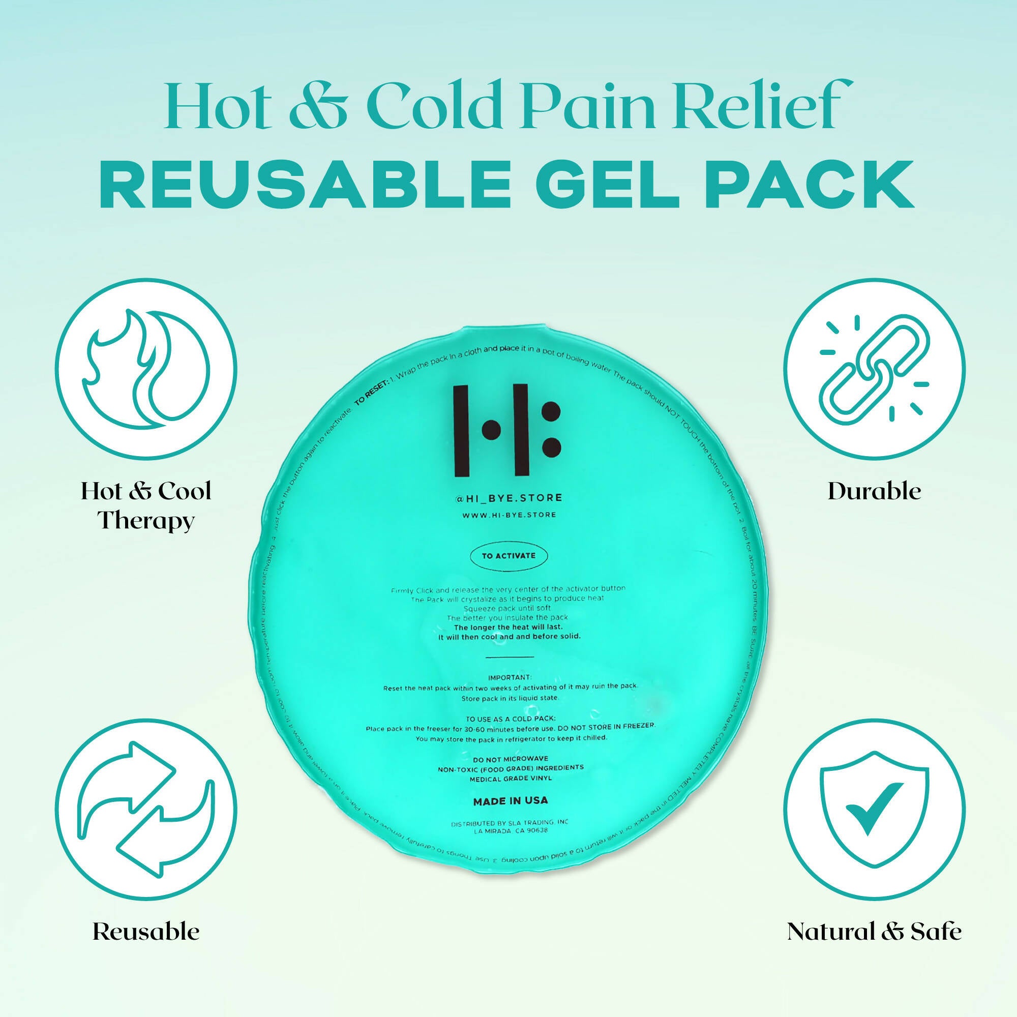 Reusable Hot & Cool Pack (2 Types) for Pain Relief, Injuries, Swelling, Bruises, Headaches, Fever, Chronic Pain, First Aid