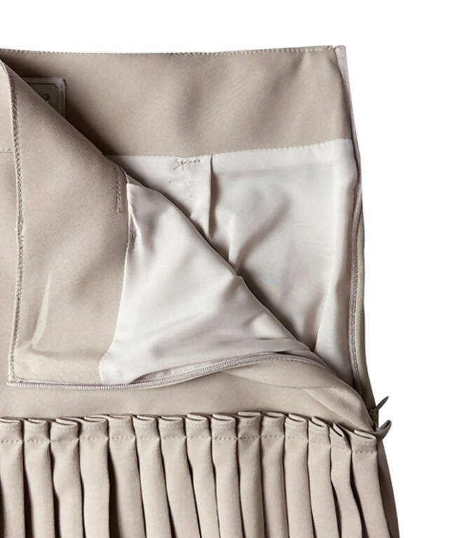 BENECIA 12 Frill Pleated Skirt - Beige