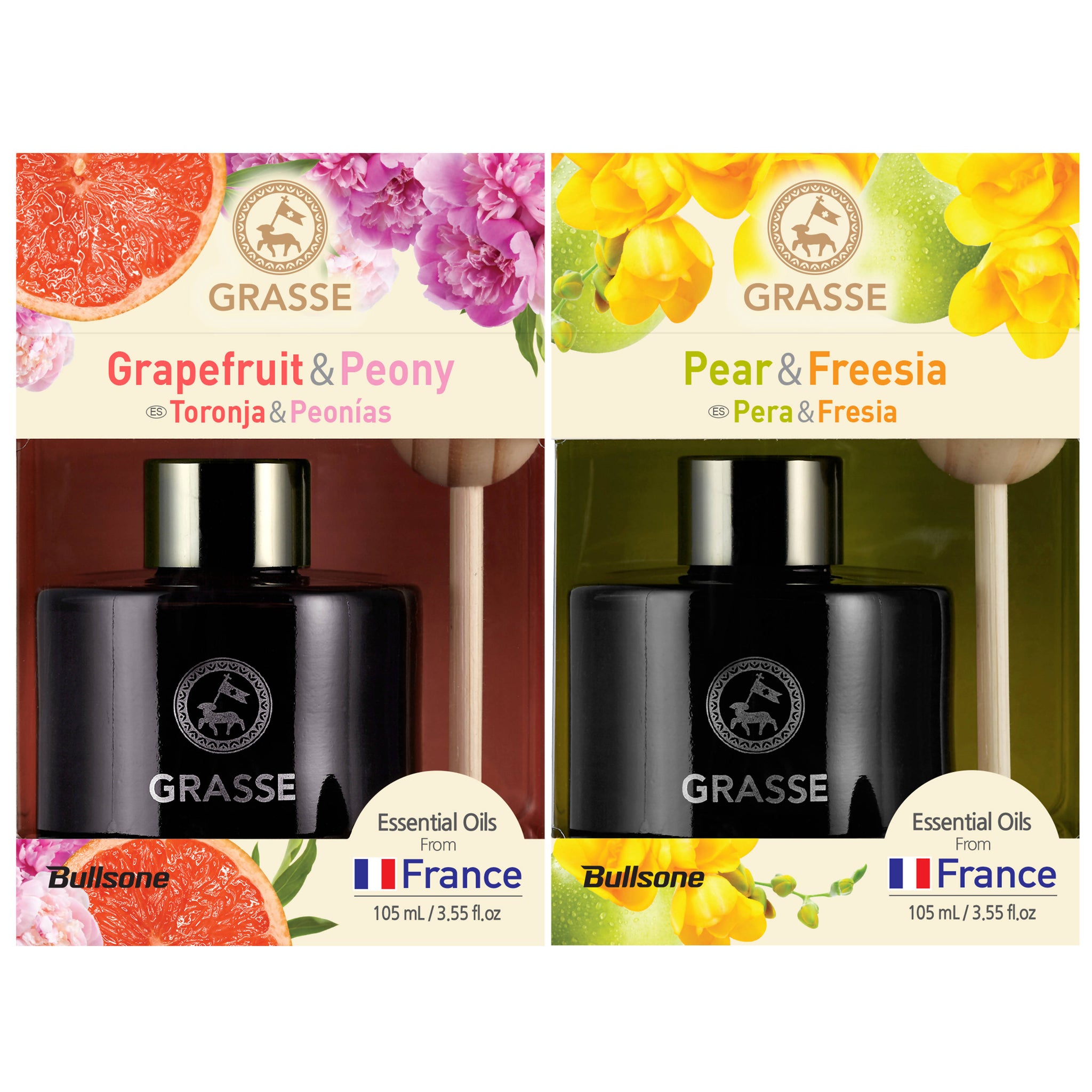 [10% OFF LIMITED TIME ONLY] Bullsone Car Diffuser Natural Essential Oil - Grapefruit&Peony + Pear&Freesia (2Pack)