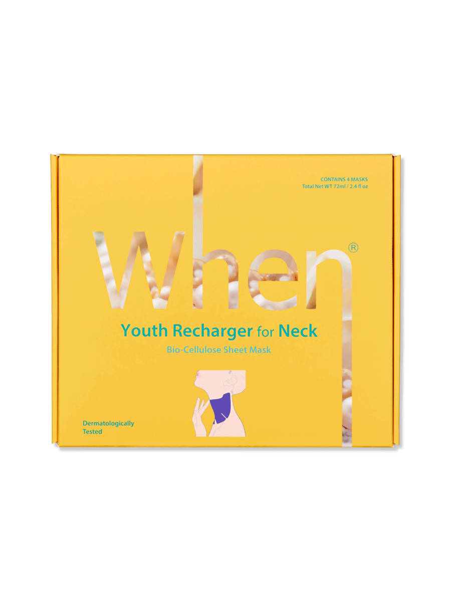 [When] Youth Recharger for Neck Premium Bio-Cellulose Sheet Mask (4 pcs, box set)