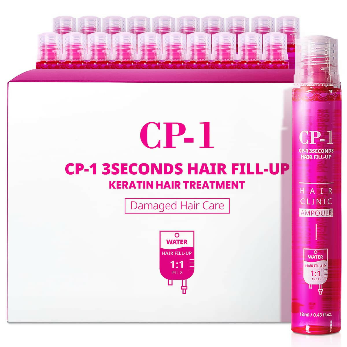 CP-1 3 Seconds Keratin Hair Treatment, Hair Mask, Rinse Off Deep Conditioner for Dry Damaged hair, Protein Mask, Salon quality self hair care (13ml 20ea SET)