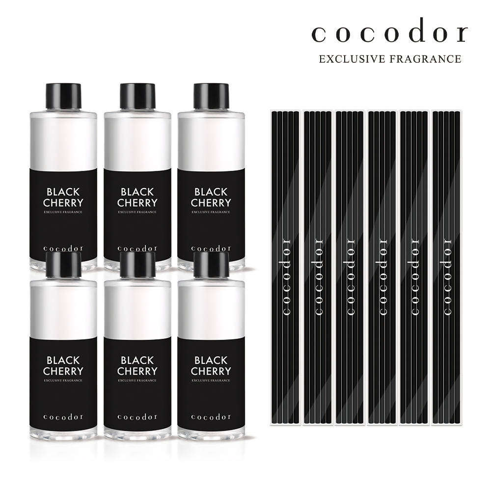 [COCODOR] 6 Diffuser Refills (200ml) w/ Random Fragrances + 6-pk Diffuser Reed Sticks