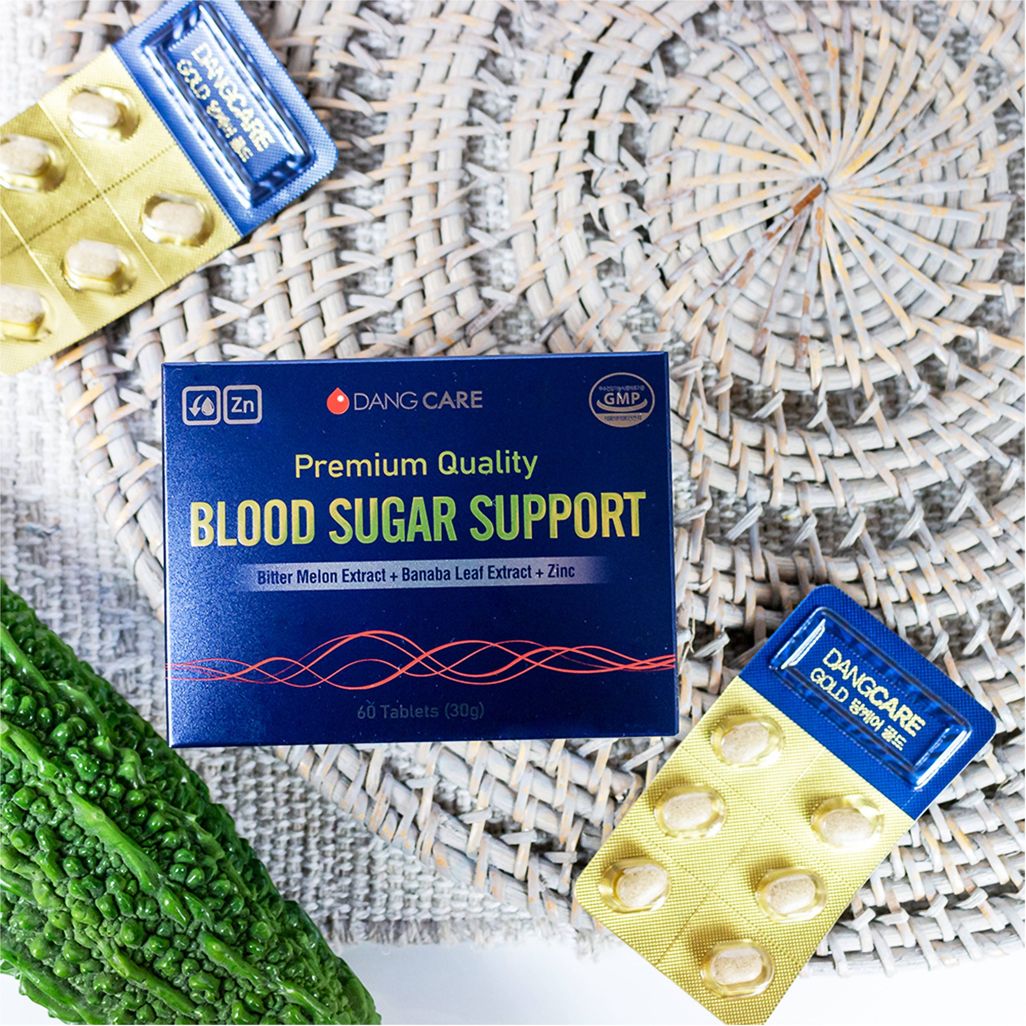 [3+1] 4 Boxes of DangCare Blood Glucose Support (60 Tablets) + Bitter Melon Tea 1Box (Free)