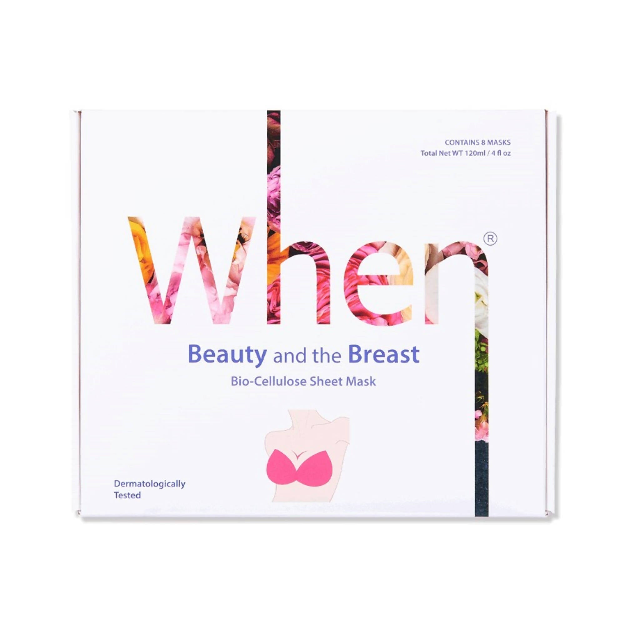 [When] Beauty and the Breast Bio-Cellulose Sheet Mask, Breast Mask (8 pcs, 4 pairs, box set)