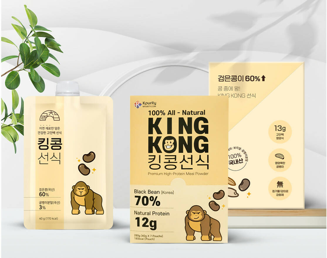 KingKong High Protein Powder 1 Box (7 Pouch) - Mixed Grain Powder Meal Replacement Shake Breakfast Simple Meal - High Protein, No Artificial Flavor or Sweeteners