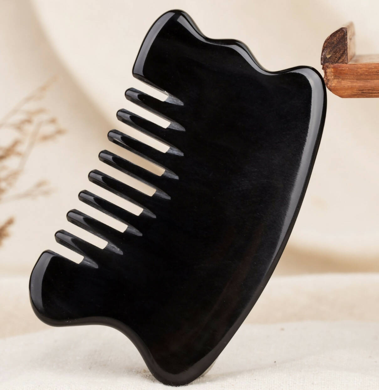 Natural Buffalo Horns Comb Guasha For Scalp Face and Body