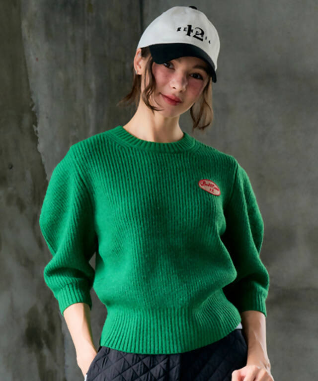 BENECIA 12 Thick Puff Knit 3/4 - Green
