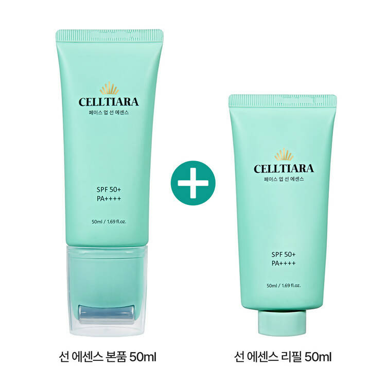 [Celltiara] Face up Essence + Guasha Essence Sunscreen (50ml +refill 50ml)