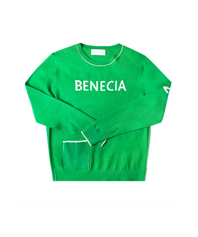 BENECIA 12 Logo Pocket Knit - Lime Green