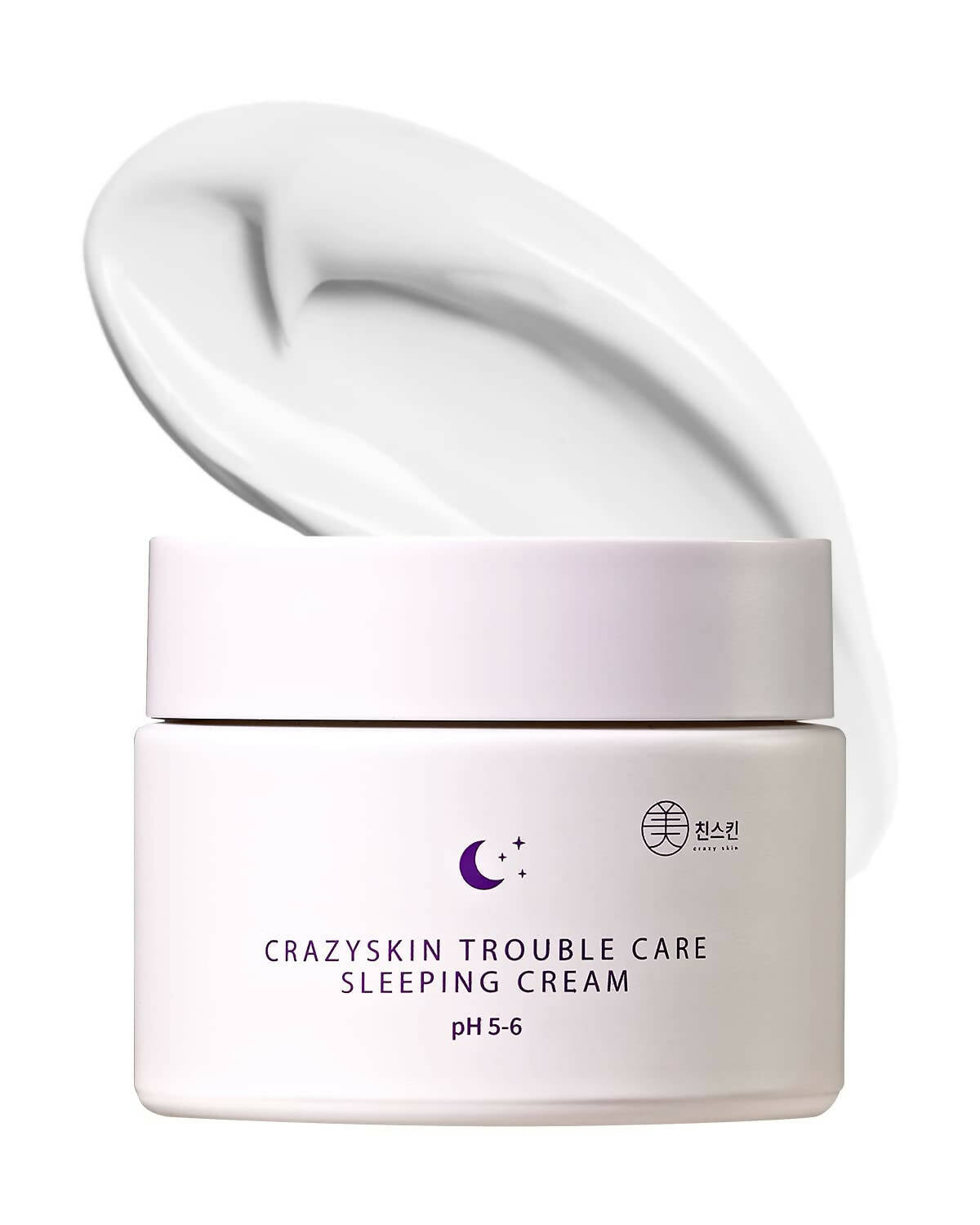 CRAZY SKIN Skin Repair Trouble Care Sleeping Cream 1.76oz | Deep Moisturizing pH level 5.5 overnight cream | Moisturizer for acne prone skin | Korean skin care | night mask recovery care